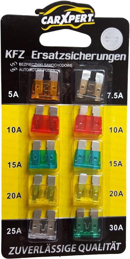 Auto Zekeringen - Platte Zekeringen - Auto Onderhoud - Set van 10 - 75-30 Ampere - Divers