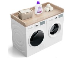 Wasmachine Werkblad - Droger Top - Wasruimte Organisatie - Hittebestendig Materiaal - 54 inch Breed - Houtkleurig