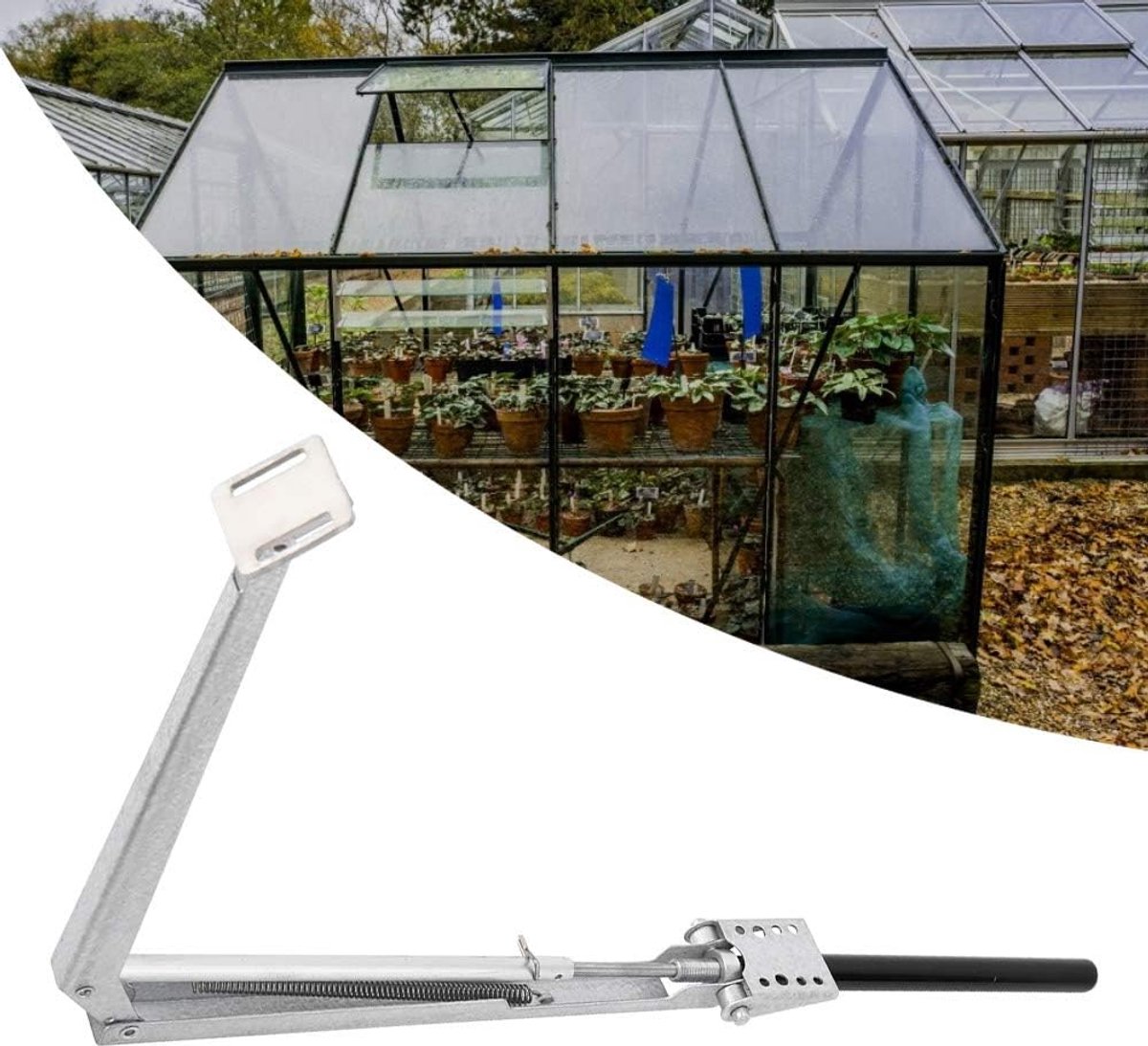 Kasraamopener - Automatische Ventilatie - Optimale Groei - Zonne-energie Aangedreven - 45 cm Opening - Zilverkleurig