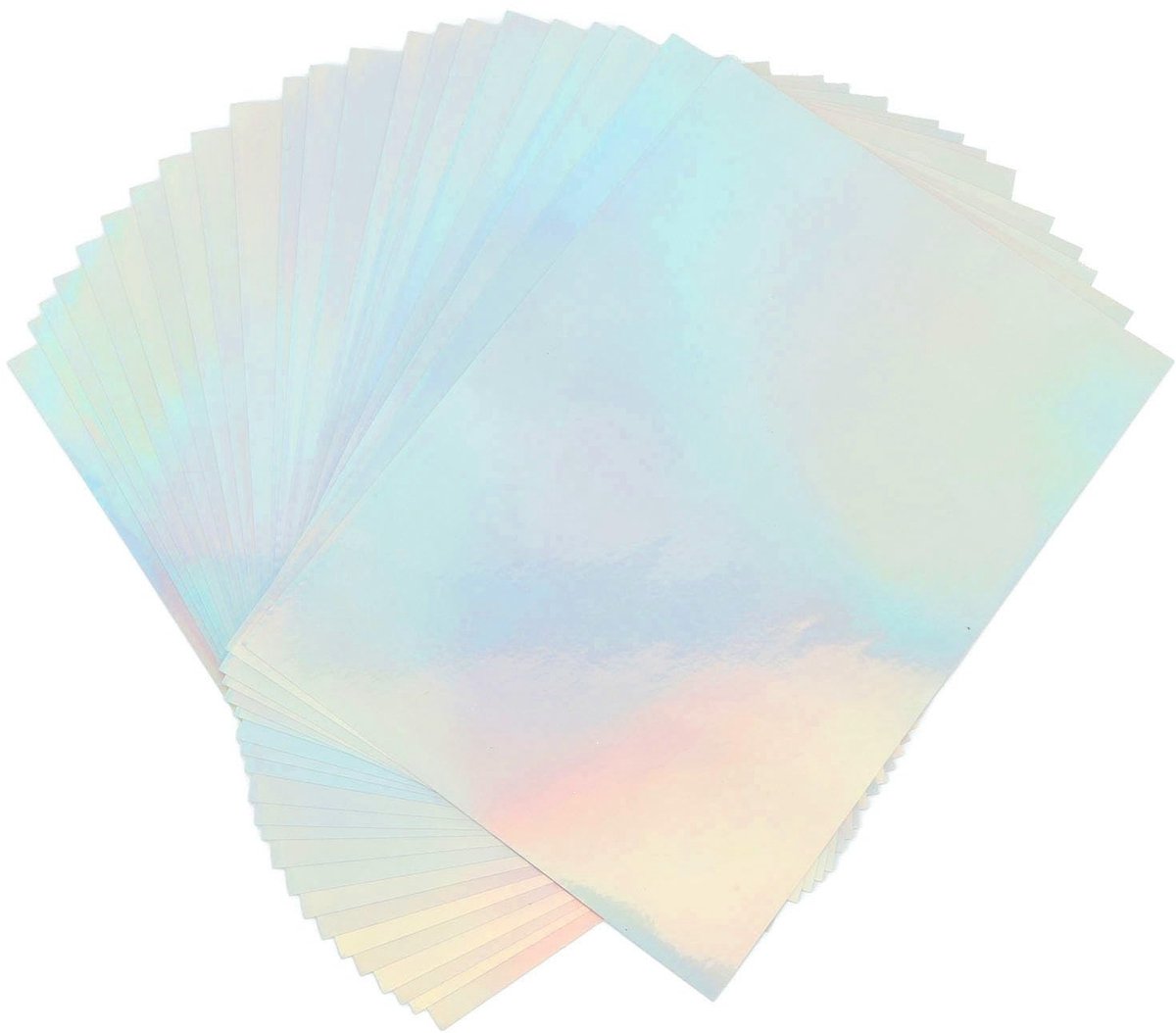 Dailygoods- Holografische Stickers 22 Vellen A4 - Sticker Papier voor Printer - Waterdicht - Sneldrogend - Hoogwaardige Afwerking - Geschikt voor Doe-het-zelf-projecten - Stickerpapier