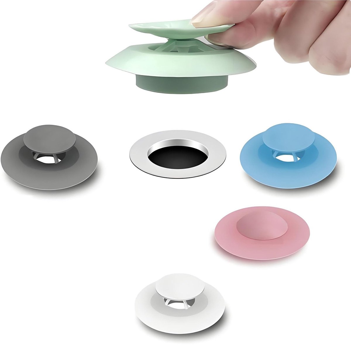 Dailygoods- Afvoerzeef Siliconen - Afvoerfilter - Afvoerstop - Korfplug - Afvoerzeef Douche - 5 Kleuren