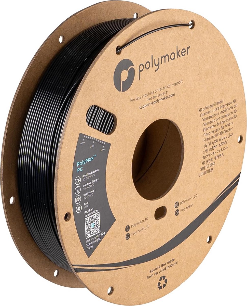 3D Printfilament - Sterk Materiaal - Robuuste Prints - Verbeterde Slagvastheid - 750g - Zwart