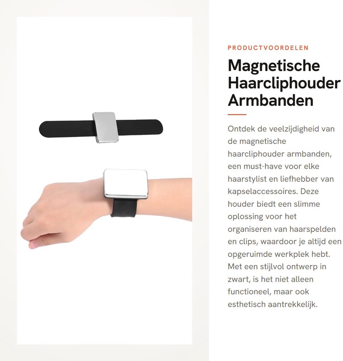 Dailygoods- Haarcliphouder Magnetisch - Haarspeld - Haaraccessoires - Kapselaccessoires - Armbanden - Verzamelaanpassingen.