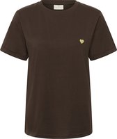 Kaffe KAheart T-Shirt Dames T-shirt - Coffee Bean/Sunlight heart