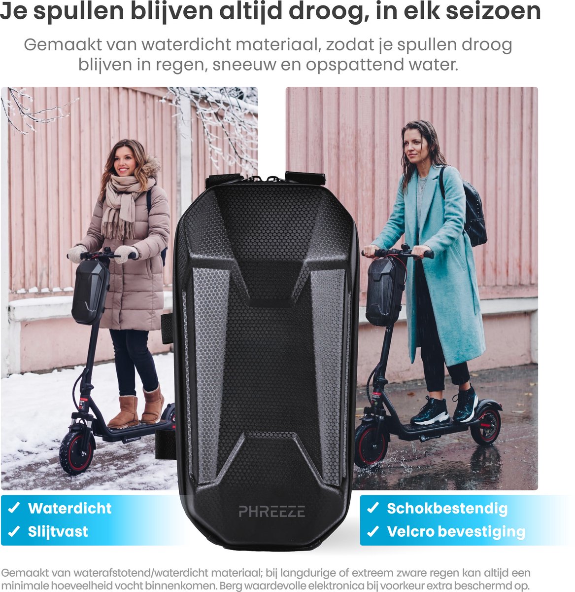 Phreeze Stuurtas Elektrische Step 4L - Groot & Schokbestendig - Waterdichte Opbergtas met 3 Vakken - Frametas - Opbergtas Fietsframe - Handlebar Bag geschikt voor Xiaomi, Segway, Ninebot Fiets & E-Scooter – foto 4