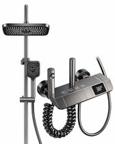 Innovastore Douchesysteem - Doucheset - Regendouche - Handdouche - Thermostaatkraan - Verstelbaar - Digitale display - Grijs