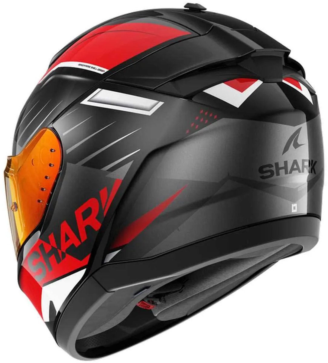 SHARK RIDILL 2 BERSEK Black Red Anthracite - Maat M - Integraal helm - Scooter helm - Motorhelm - Zwart - Scooterhelmen mannen en vrouwen. – foto 4