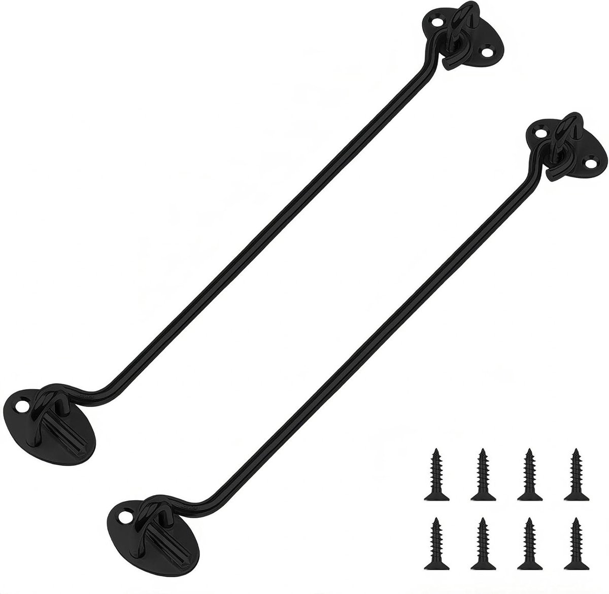 14 inch storm hooks met oog, 2 stuks lange stormhaken, roestvrijstalen sluiting voor tuinp
