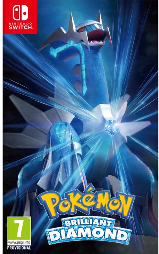 Spelcover van Pokémon Brilliant Diamond voor Nintendo Switch met Dialga.