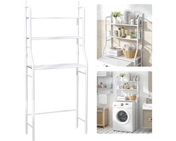 VIVERO - Badkamerkast - Wasmachine kast - Wasmachine ombouw - Wasmachine meubel - Organiser - Super stevig met antislip - 68x25x155 cm