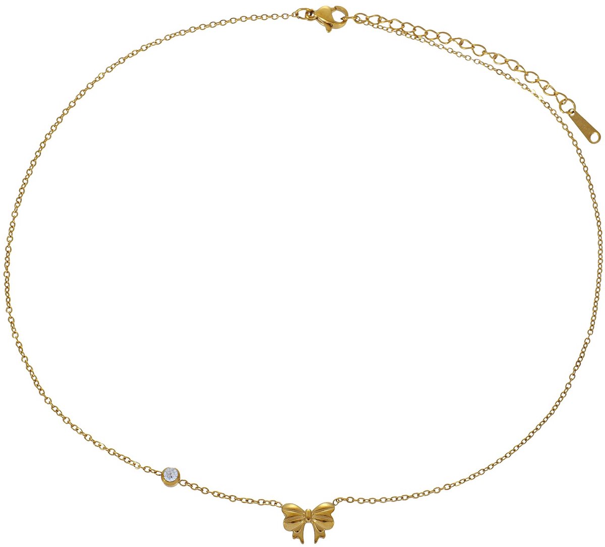 G-E15.3 N2616-055G S. Steel Necklace Bow 40-45cm