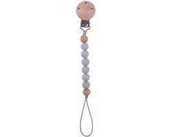 2 Stuks Speenkoord – speenketting - Baby Accessoires - siliconen kralen - Kinderwagen - Kleding - Veilig - Duurzaam – Handig - Hout (look) - LOUZIR — afbeelding 2