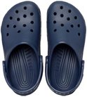 Deux Crocs Clogs bleu marine, vues de dessus, sur fond blanc.