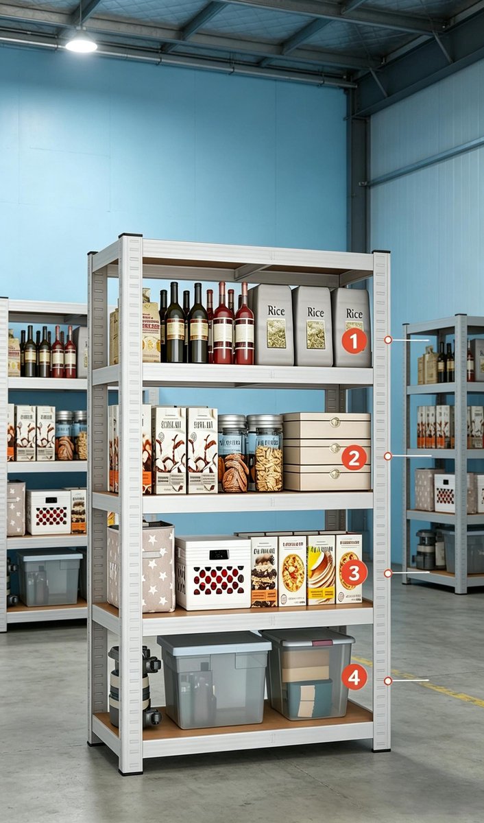 Opbergrek 5 laags verstelbaar 90*40*180 cm draagvermogen 20 tot 50 kg robuust opbergrek voor de garage metalen organizer multifunctioneel rek wit geschikt voor keukens voorraadkasten kelders badkamers en wasruimtes