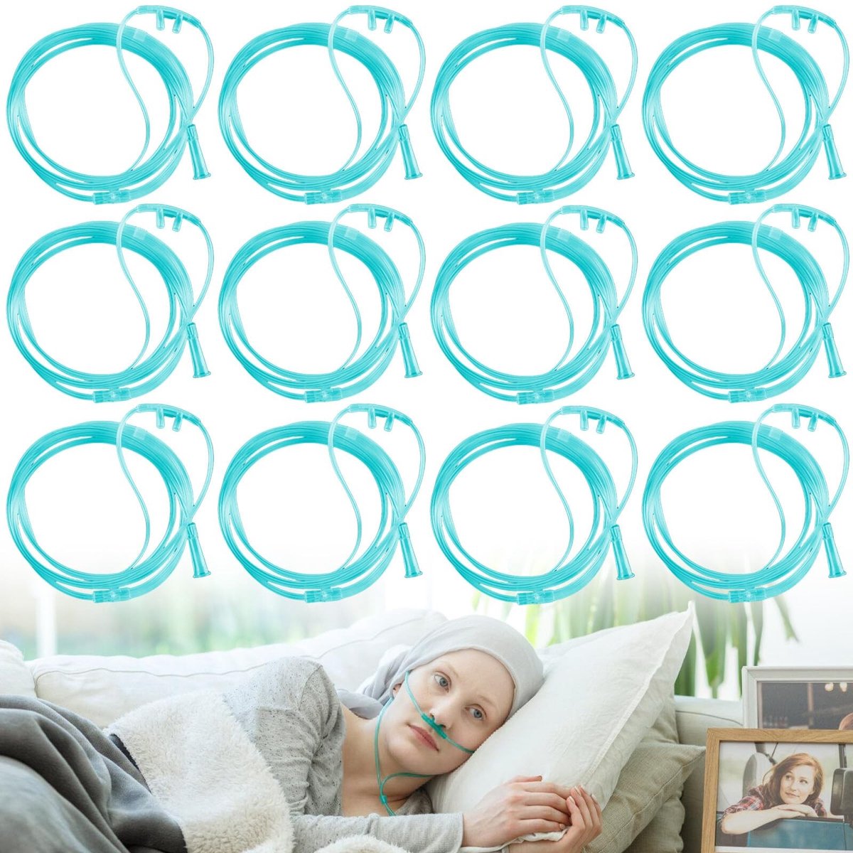 Cosensi- Zuurstofbril - 12 Stuks - 3 m Neusbril - Zuurstofslang - Ademtherapie - Lichtgewicht, Draagbaar