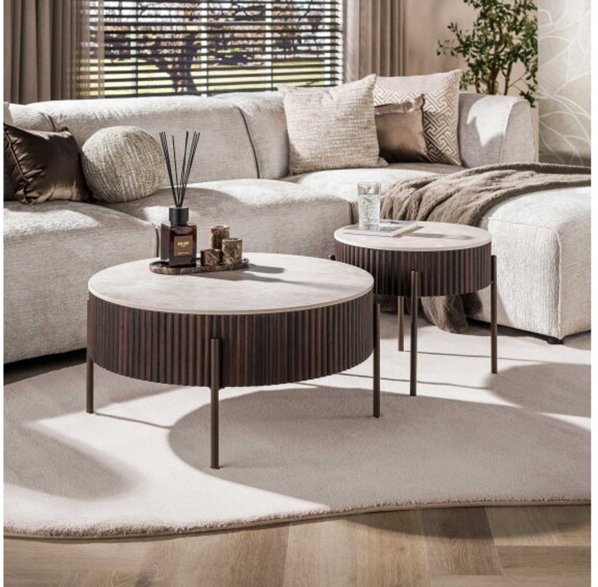 Salontafel Milano rond set/2 - 3D keramiek Taj Mahal