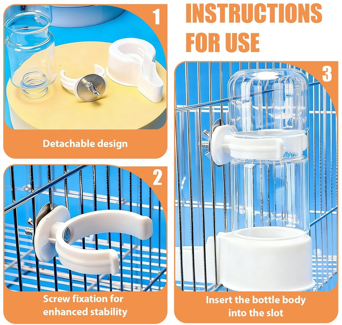 Vogelwaterdispenser Set van 2 - Automatische Vogeldrinkkooi thumbnail 6