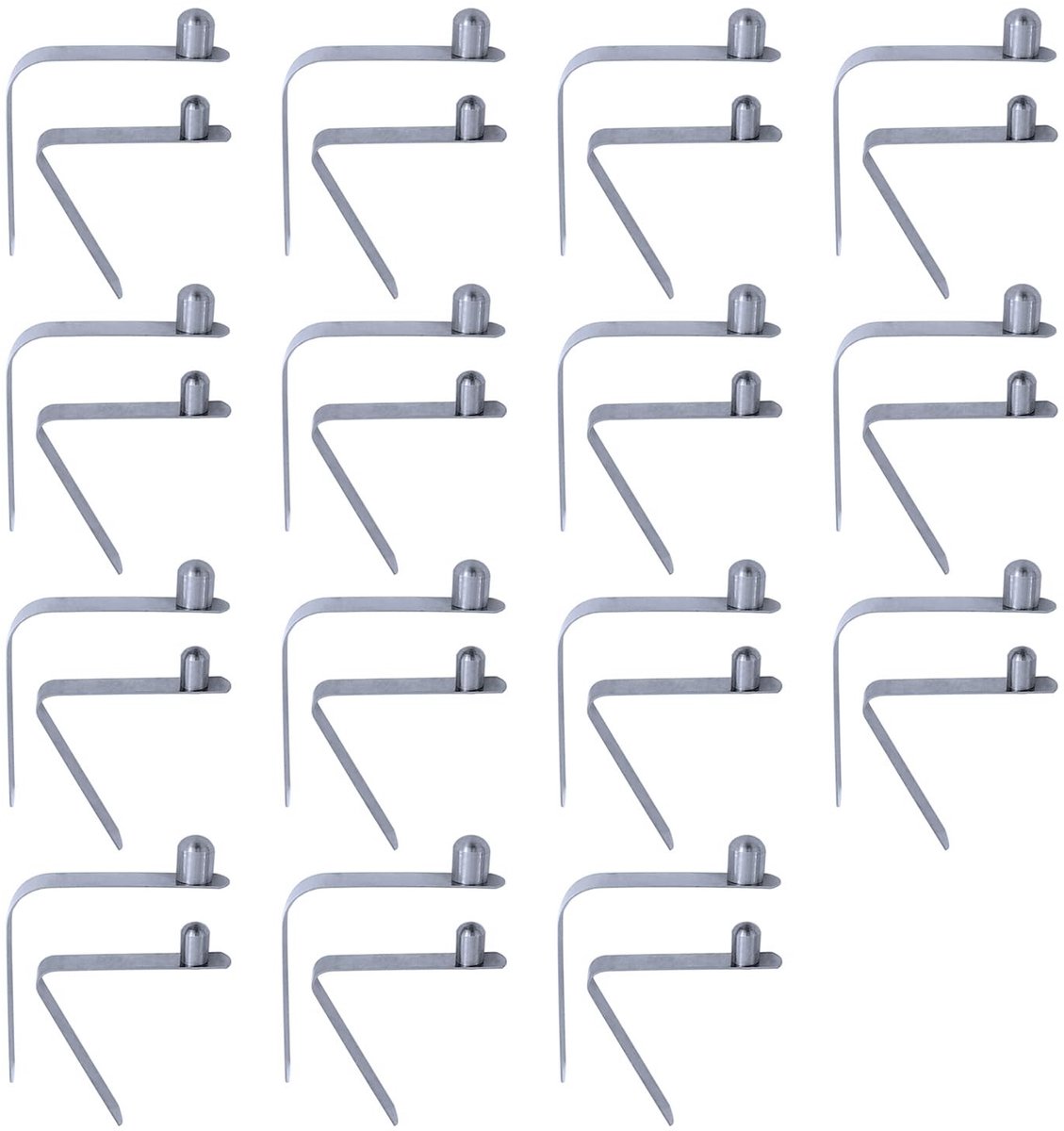 Dailygoods- V-clip 30 stuks - Roestvrij Staal - Stevig en Duurzaam - Voor Tentpalen/Kajakken - Eenvoudig te Bevestigen - Corrosiebestendig - Beugel