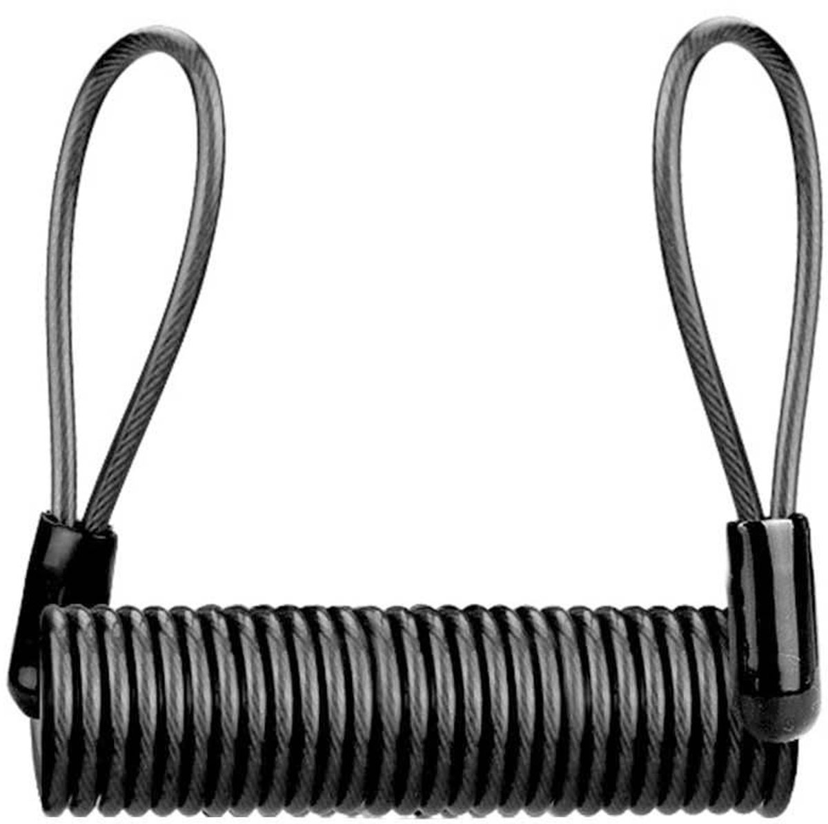 Dailygoods- Herinneringskabel rekbaar tot 145 cm - Diefstalbeveiliging - Remschijfslot - Kunststof/Roestvrij Staal - 2 Lusuiteinden - Zwart/Rood