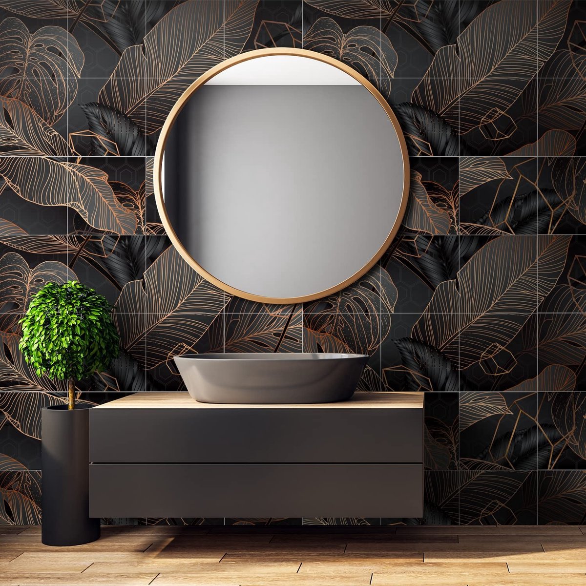 Dailygoods- Muur Tegelsticker 24 Stuks - Waterdichte Zelfklevende Sticker - PVC Decoratie - Keuken/Badkamer - Milieuvriendelijk - Eenvoudig aan te brengen - Muurdecoratie