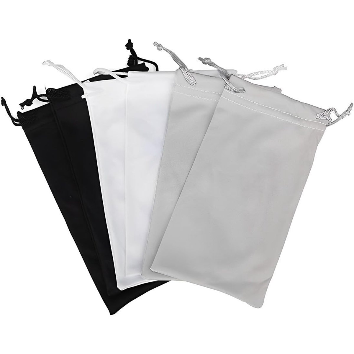 Dailygoods- Brillenkoker 6 Stuks - Zachte Microvezel - Brillenhoes - Brillenetui - 9 cm x 18 cm - Ideaal voor Zonnebrillen