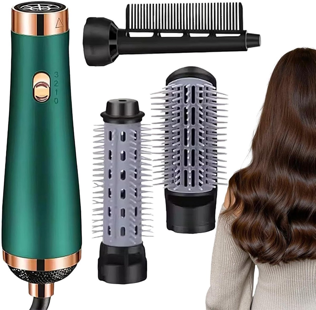 Air Hair Styler - Snelle Droog- en Stylingtool voor Lang, Kort, Krullend of Recht Haar - Voor Thuis, Onderweg en in de Salon - Professionele Luchtgebaseerde Curler en Straightener