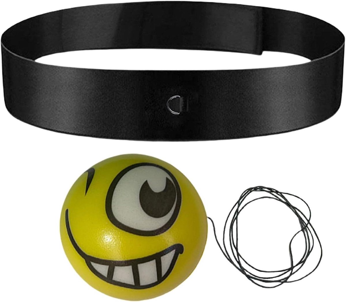 Boks Bal - Reflex Bal - Coördinatie Training - Verstelbare Hoofdband - 6 cm Bal - Zwart