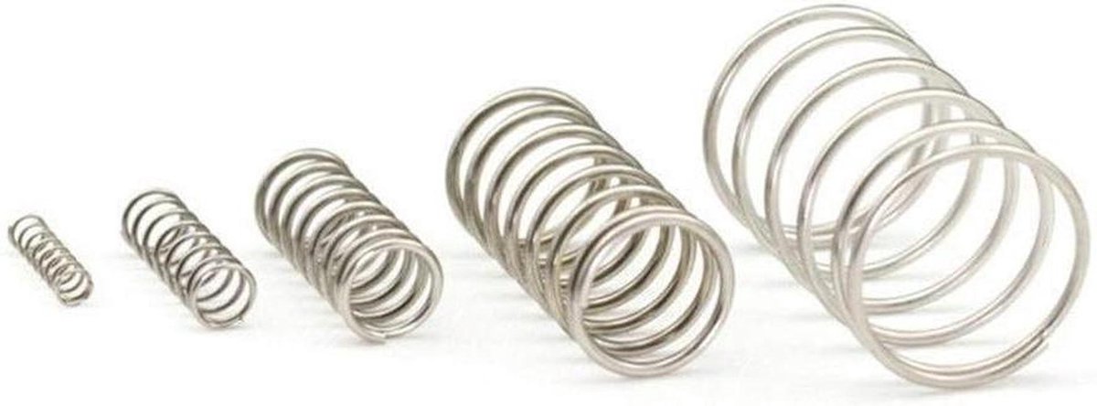 Drukveer Set - Compressieveer Staal - Mechanische Apparatuur - Niet-corrosief - 10 Stuks 1.2mm - Zilverkleurig