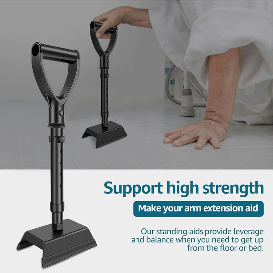 Staande Hulpmiddelen - Mobiliteitstool - Veilig Opstaan - In Hoogte Verstelbaar - 44-54 cm - Grijs — afbeelding 2