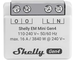Shelly EM Mini Gen4 - compacte energiemeter 16A - Wi-Fi, Bluetooth en Zigbee