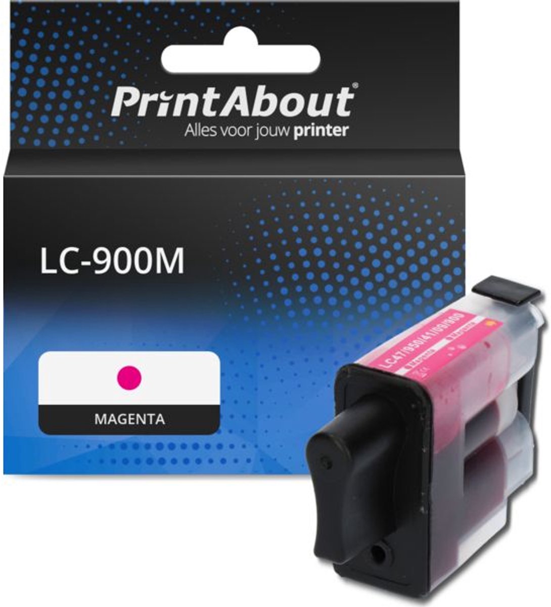 PrintAbout Huismerk Brother LC-900M Inktcartridge Magenta