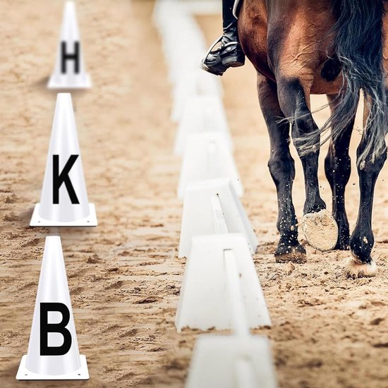 Trainingskegels Set - Sport Markers - Paardrijden Oefenen - Met Letters - 8 Stuks - Meerdere Kleuren — afbeelding 2