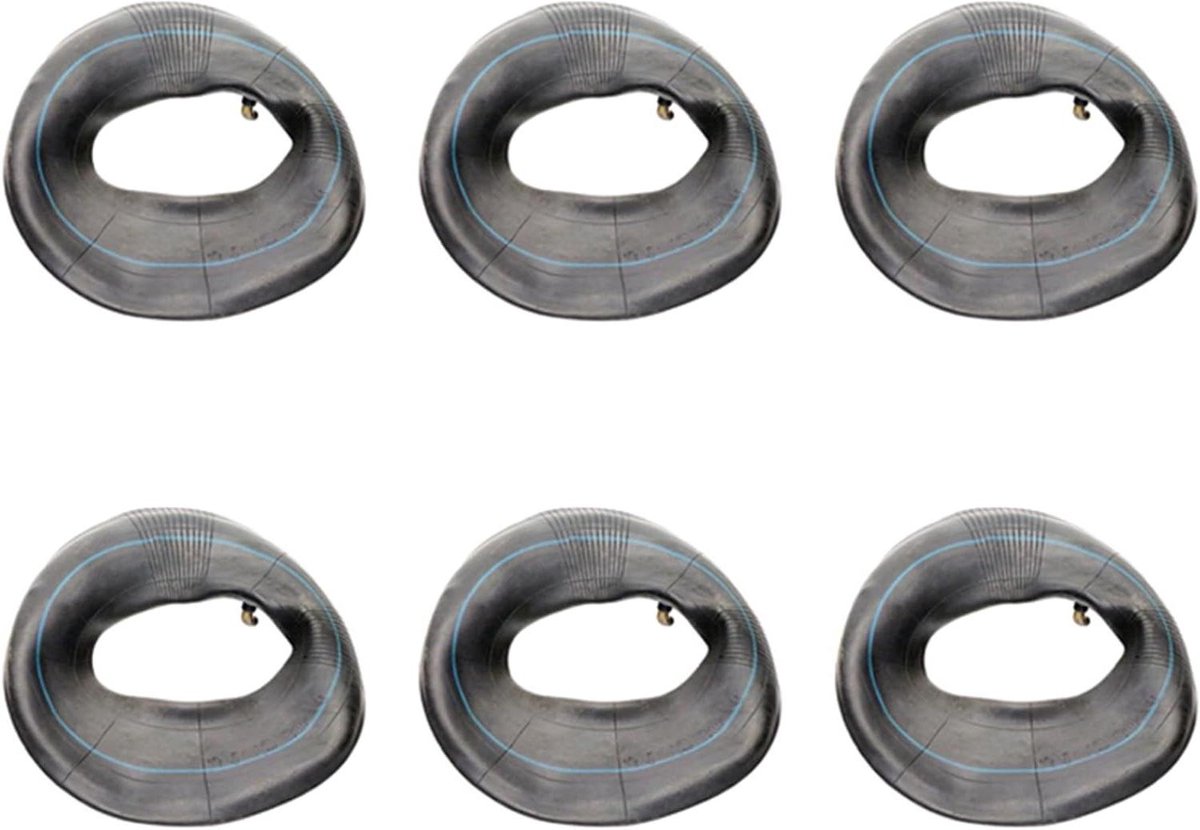 Binnenbanden Set - Vervangende Buis - Karren Repareren - Gebogen Ventiel - 6 Stuks - Zwart