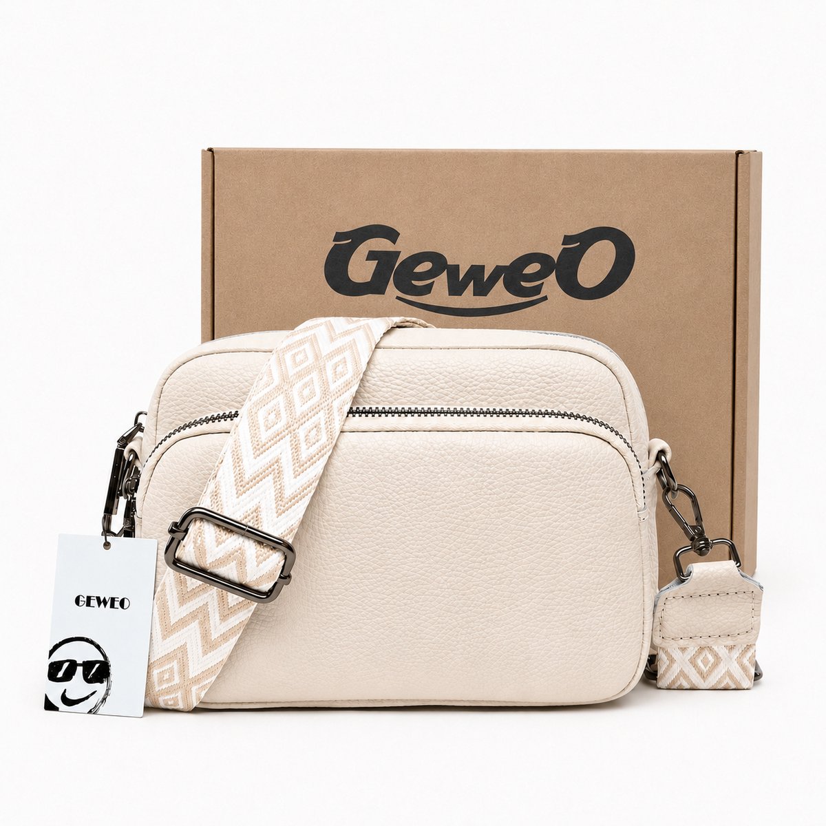 Schoudertas - Crossbody Tas - Crossbodytas - Damestas - Telefoontas - Klein handtas dames - valentijn cadeautje -Wit