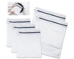 5-delige set - 2 middelgrote en 3 kleine - Waszakken voor het wassen van bh's en ondergoed - Waszak voor handschoenen - Katoenen waszak voor kleding - Geschikt voor thuisgebruik en op reis (grijs)