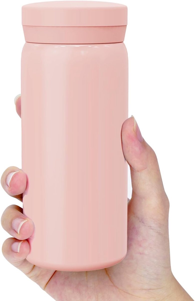 Daity 1-pack - Mini thermosfles, kleine vacuüm geïsoleerde roestvrijstalen waterfles voor warme en koude dranken, lekvrij en geïsoleerd, past in handtassen, portemonnees en zakken (roze, 200 ml)