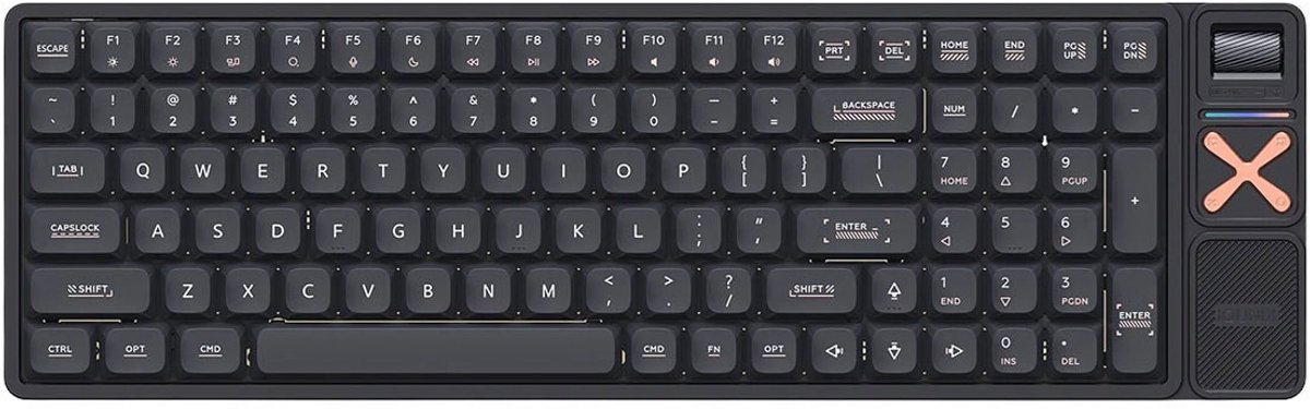 IQUNIX Magi96 Pro Shadow Black Gold Red Switch Hotswap RGB Draadloos Engels Mechanisch Gaming Toetsenbord