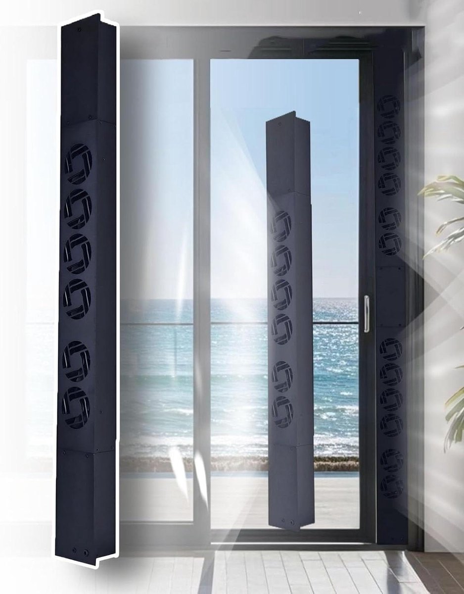 Raamafzuigventilator - Ventilatie - Verse lucht - Verstelbaar - 96 cm - Zwart
