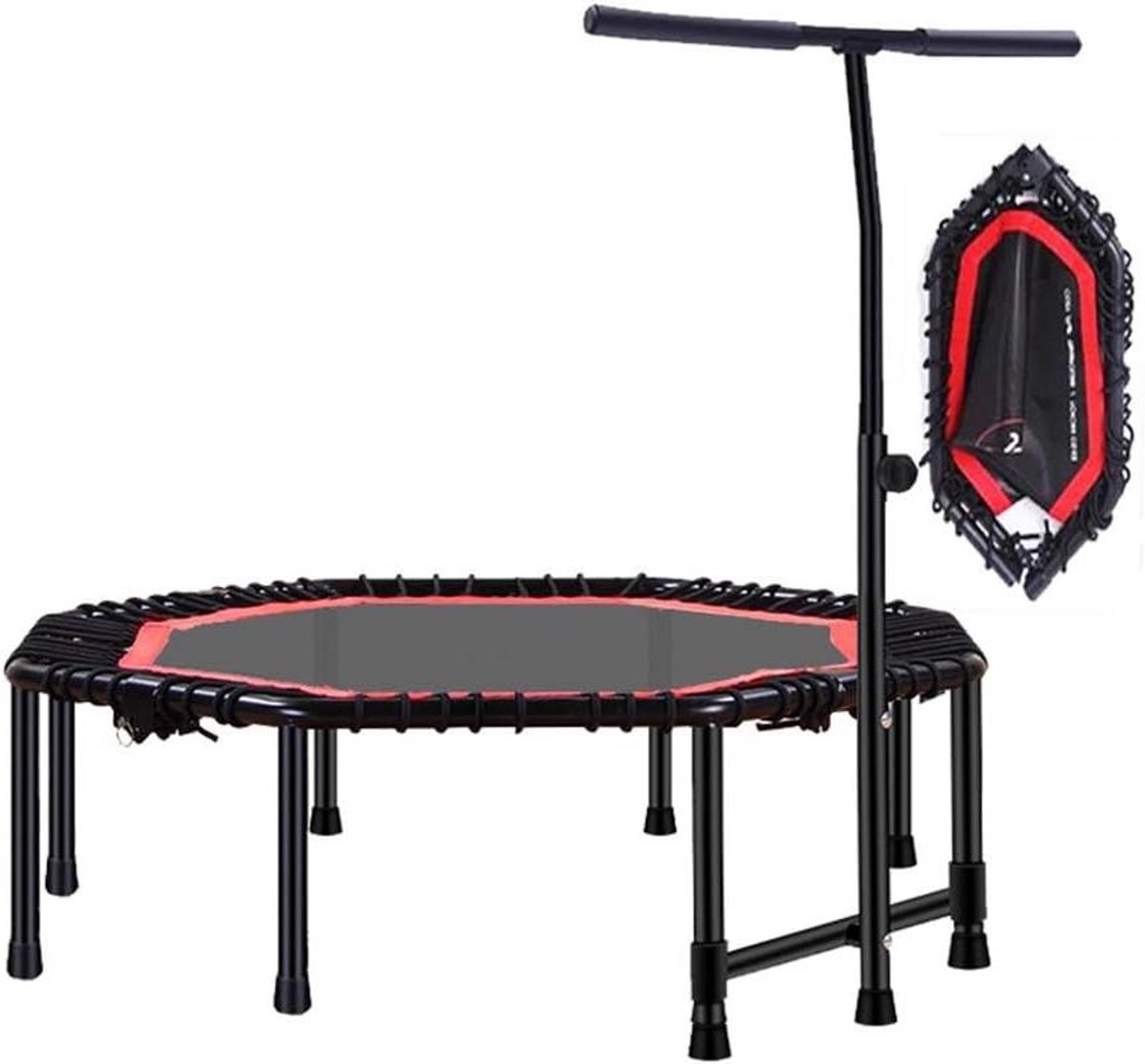 Fitness trampoline - Indoor rebounder - Thuis sporten - Opvouwbaar design - 48 inch - Rood