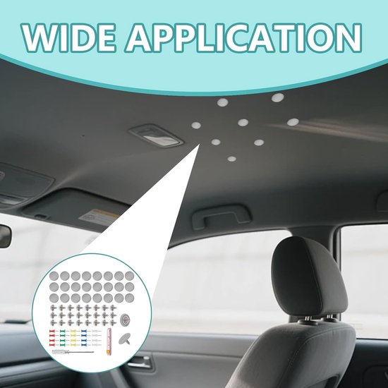 Reparatieset Dakhemel - Autohemel Bevestiging - Auto Interieur Herstellen - Universeel Inzetbaar - 2 cm Diameter Knoppen - Grijs — afbeelding 3