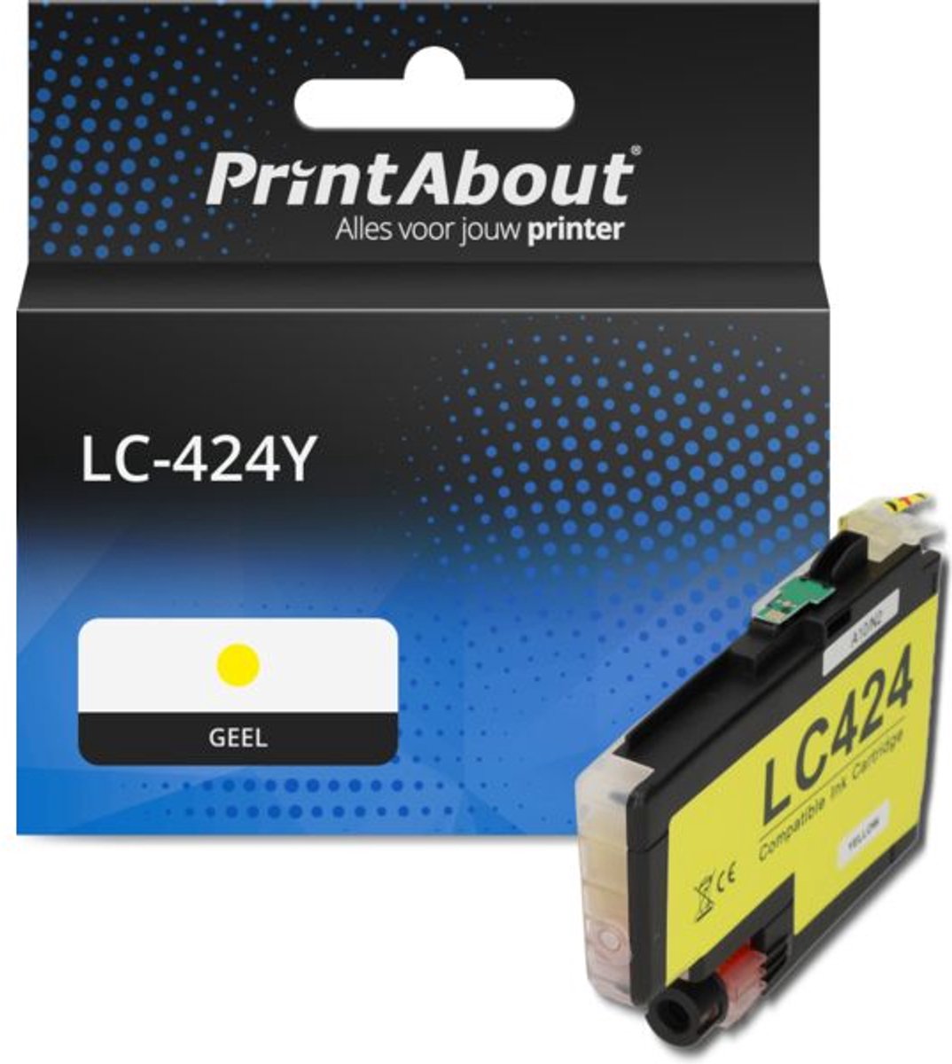 PrintAbout huismerk Inktcartridge LC-424Y Geel geschikt voor Brother