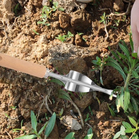 Handmatige Weed Tool - Onkruidsteker Tuin - Onkruid Verwijderen - Roestvrij Staal - 32 cm - Zilver — afbeelding 2