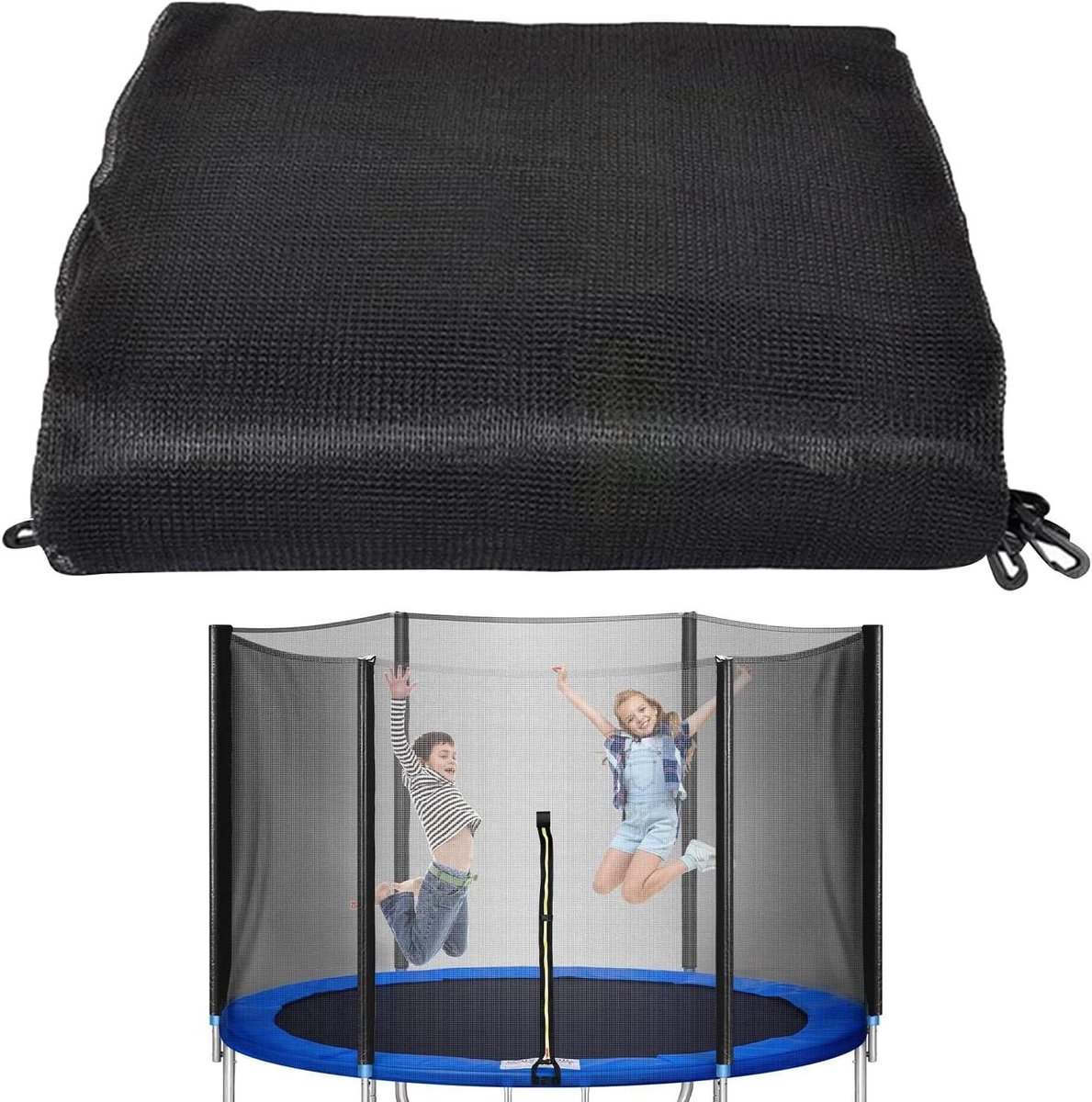 Trampoline Net - Vervangend Net - Veilig Springen - Universele Pasvorm - 6/8/10FT - Zwart