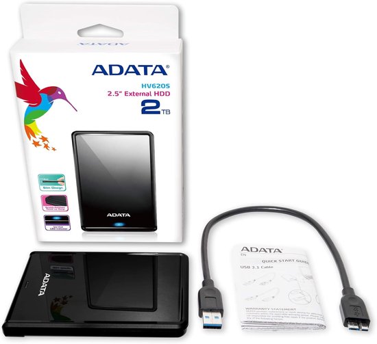 Externe Harde Schijf - Draagbare Opslag - Bestanden Opslaan - Ultra Dun Profiel - 1 TB - Zwart — afbeelding 2