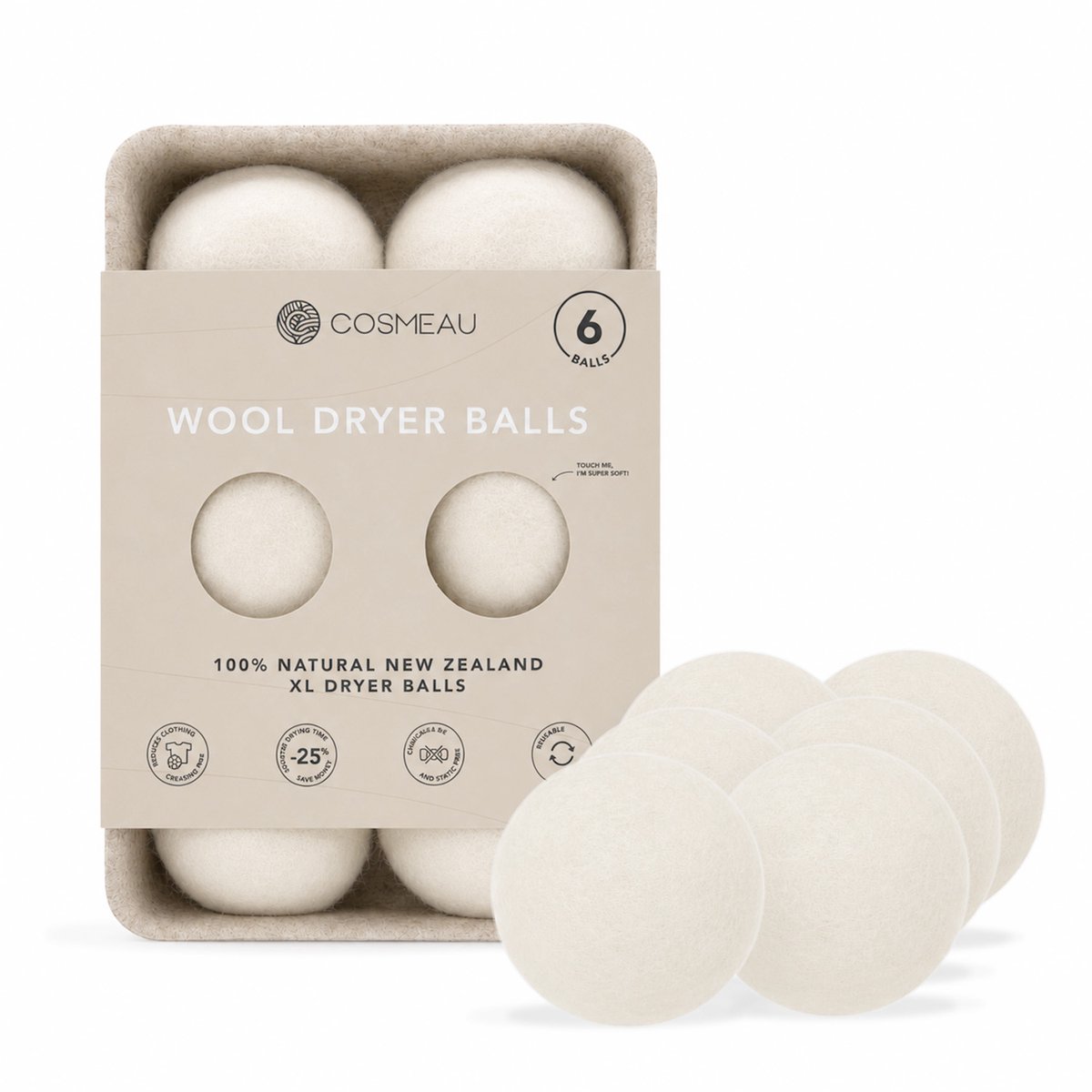 Cosmeau Drogerballen 6 stuks