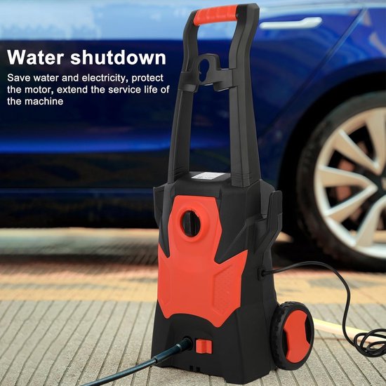 Elektrische Hogedrukreiniger - Powerwasher Auto Tuin - Buitenshuis Schoonmaken - Automatische Veiligheidscontrole - 1400W 75 Bar - Grijs — afbeelding 4