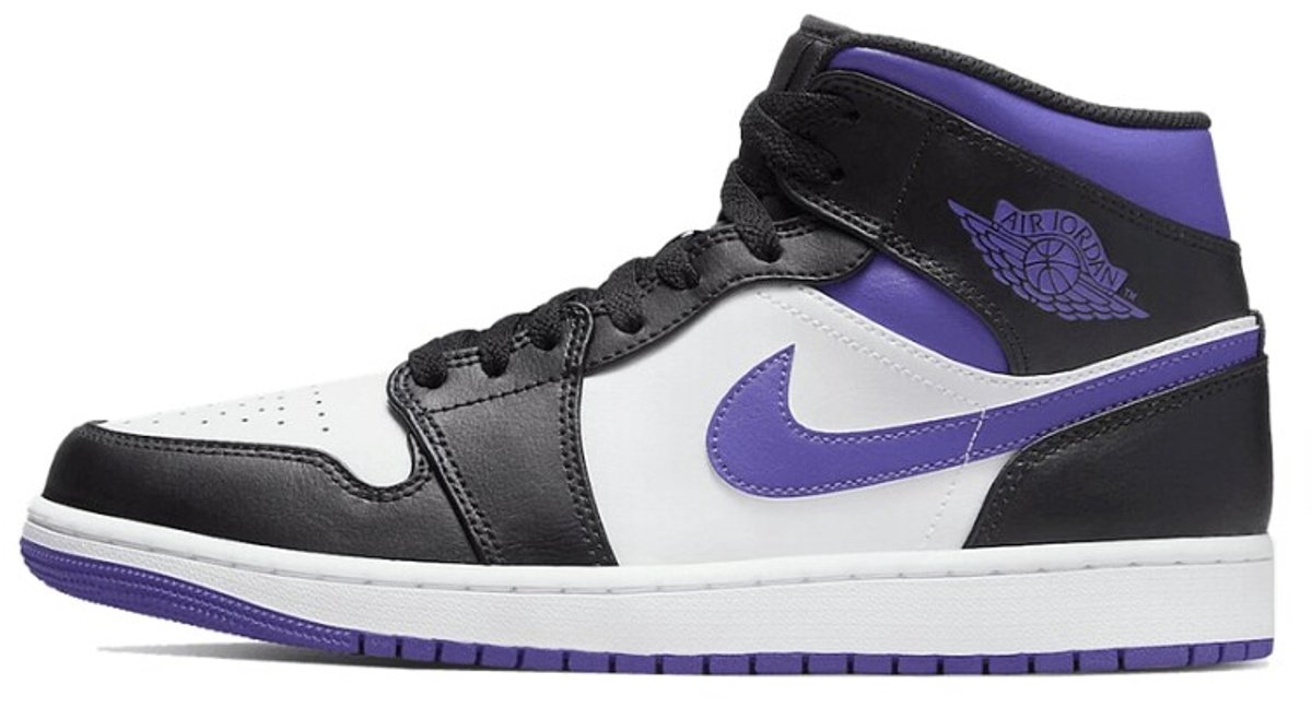 Air Jordan 1 Mid White Black Purple - Maat 42