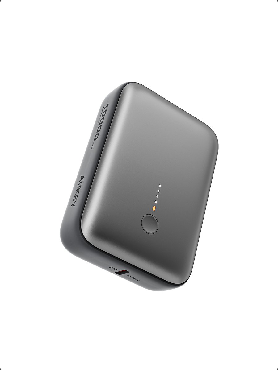 AUKEY PB-Y55 - Powerbank van 10.000mAh - 22.5W - Geïntegreerde USB-C kabel - Storm Gray