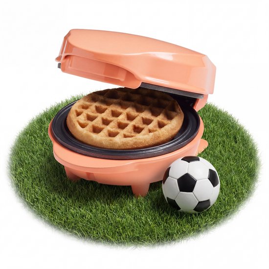 Bestron Wafelijzer - AMW500PE - 550W - Mini wafel - Anti aanbaklaag - Oranje - 5 jaar garantie - WK