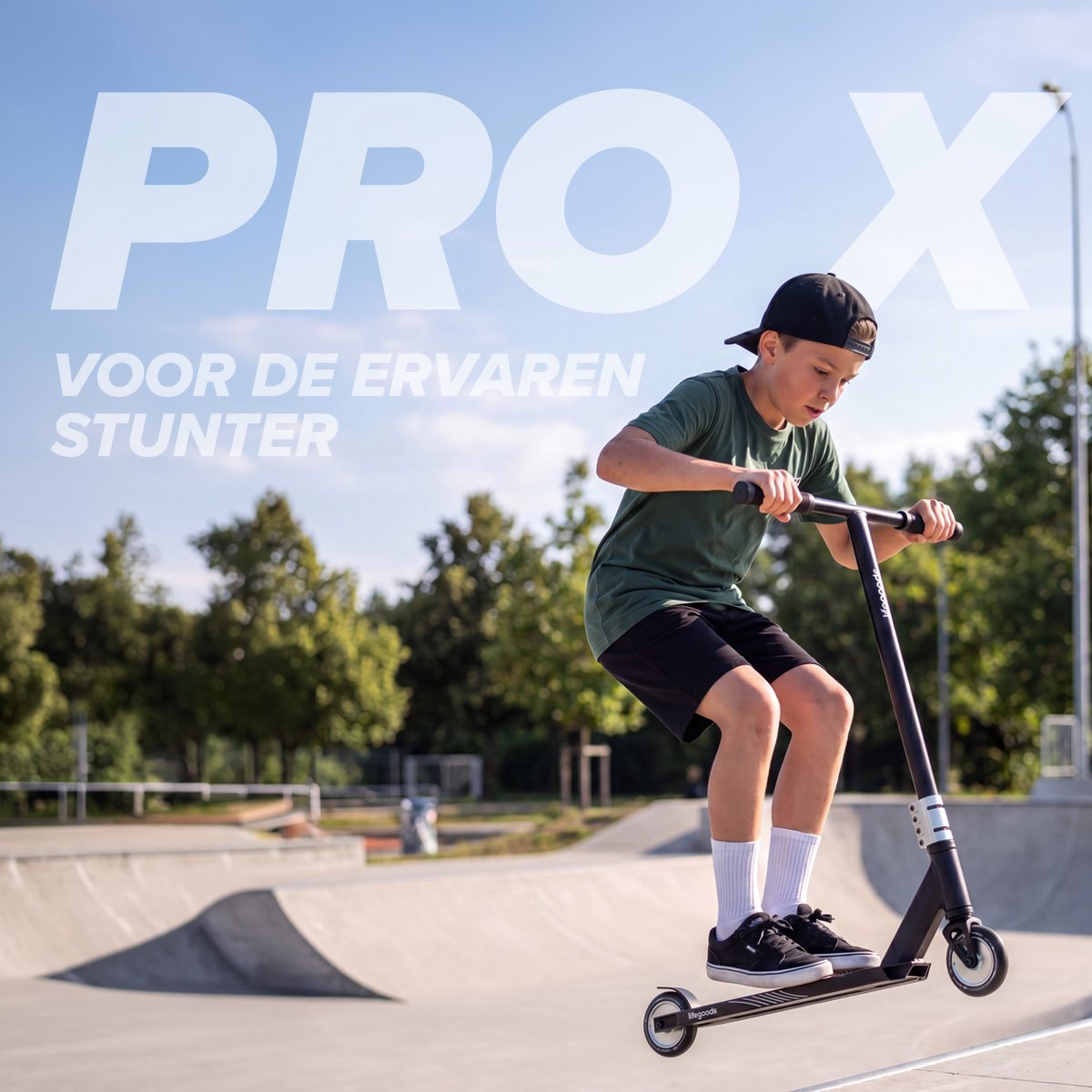 LifeGoods Stuntstep Pro X - T-Stang - HIC - 110mm - 100KG - Zwart — afbeelding 2